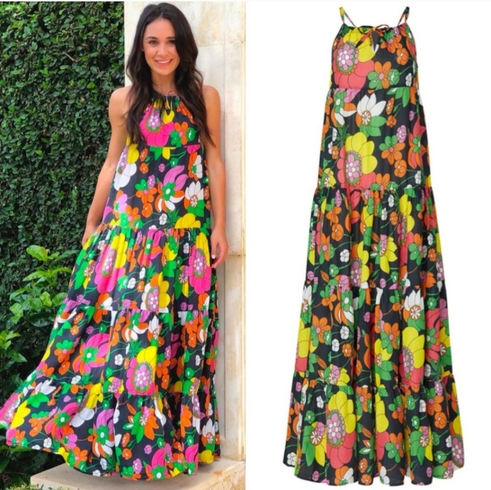 Dodo Bar Or Floral Dorothy Maxi Dress In Melissa Black